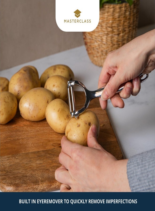 Master Class MasterClass KitchenCraft KCMCYP Heavy Duty Y-Shaped Swivel Potato Peeler, Silver - Image 2