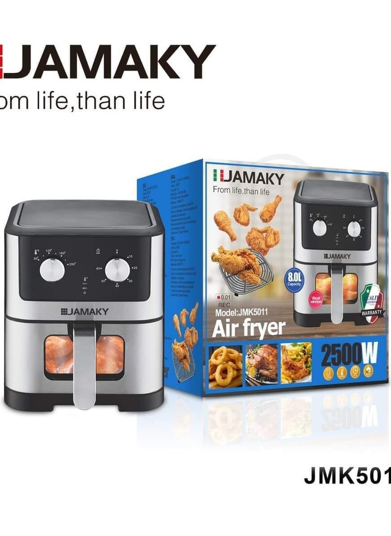 JAMAKY Italy Fryer without oil, 2500 watts, 8.0 liters, black Italian from Jamaky  - Image 1
