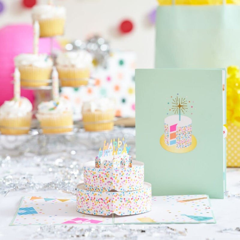 Lovepop Happy Birthday Pop-Up Card for Her, Him, Girls, Boys - 3D Greeting Cards - Sprinkles Cake - 5" x 7" - Blank Notecard & Envelope Included - Image 5