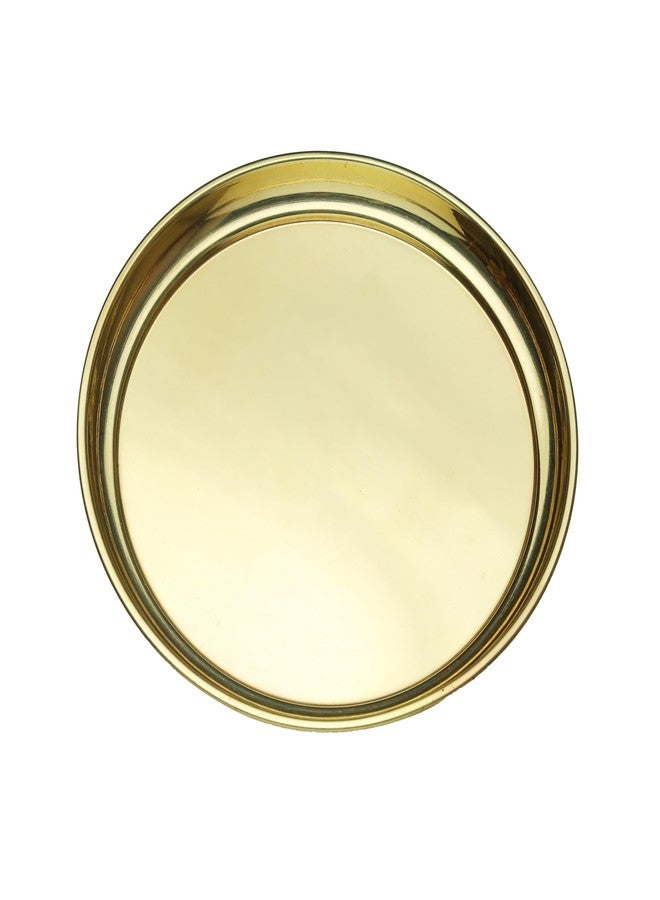 Aditri Creation Decorative Single Brass Thali Plate, New Year Pooja Decorations Indian Prasad Plate for Indian Traditional Pooja Utensils Pooja Item Articles (Size:- 9" Diameter) - Image 1