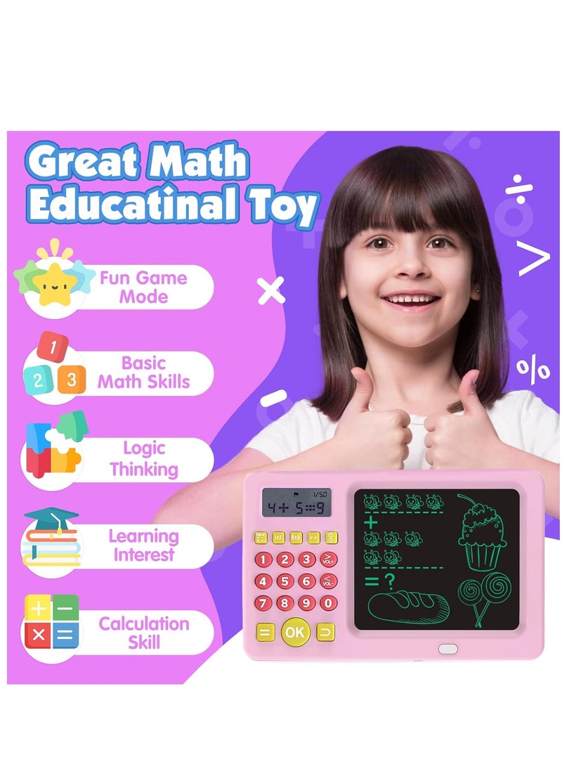 ELTRAZONE Electronic Math Game with LCD Writing Tablet for Age 6+ Kids , Addition, Subtraction, Multiplication&Division Math Games Gift for Boys & Girls Ages 6+（Pink） Brand: Pussan - Image 3