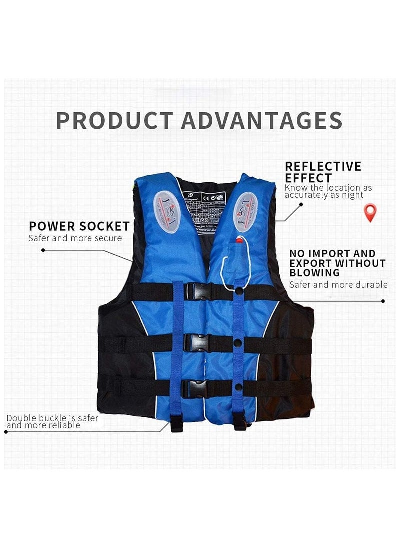 REBENUO Life Jacket Safety Vests Water Suit Kayak Boating Swimming Surfing Drifting Gear Size {M} .45 to 60 Kg (blue)  - Image 5