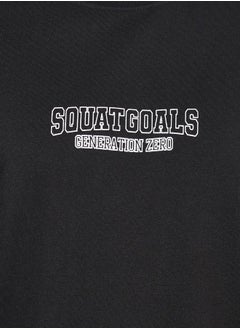 Styli Cotton Rich Chest Printed Oversized Athleisure T-Shirt  - Image 3