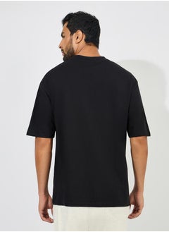 Styli Cotton Rich Chest Printed Oversized Athleisure T-Shirt  - Image 4