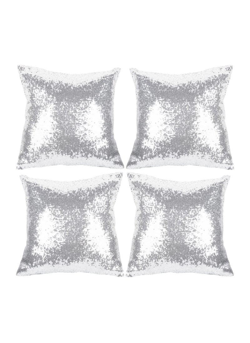 Y&D Sparkling Sequins Pillow Covers Luxury Home Satin Throw Covers Set of 2 Hidden Zipper Case for Couch Wedding Bed Living Room Party Sofa Decor  - Image 1