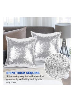 Y&D Sparkling Sequins Pillow Covers Luxury Home Satin Throw Covers Set of 2 Hidden Zipper Case for Couch Wedding Bed Living Room Party Sofa Decor  - Image 2