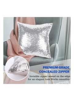Y&D Sparkling Sequins Pillow Covers Luxury Home Satin Throw Covers Set of 2 Hidden Zipper Case for Couch Wedding Bed Living Room Party Sofa Decor  - Image 3