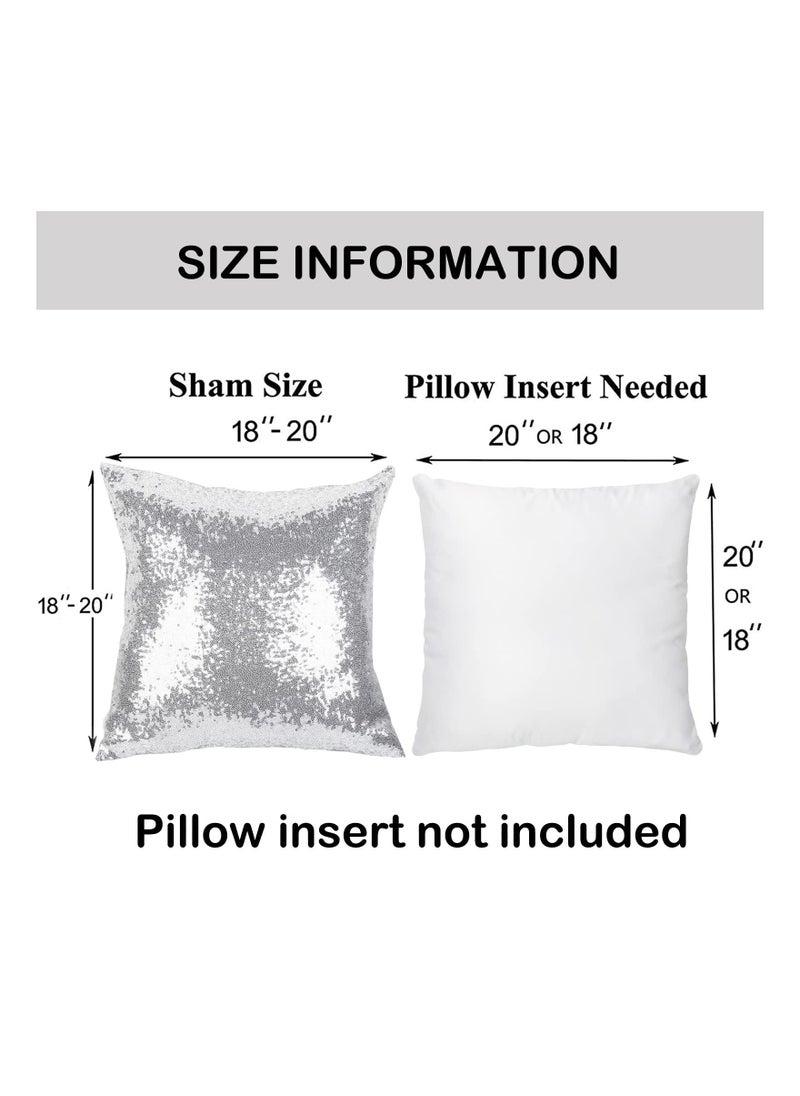 Y&D Sparkling Sequins Pillow Covers Luxury Home Satin Throw Covers Set of 2 Hidden Zipper Case for Couch Wedding Bed Living Room Party Sofa Decor  - Image 5