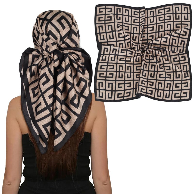 EXTREE Luxury Satin Head Scarf 35x35 - Silk-like Wrap for Women, Versatile Shawl/Sun Cover/Wrapping, Premium Gift for Her - Image 1