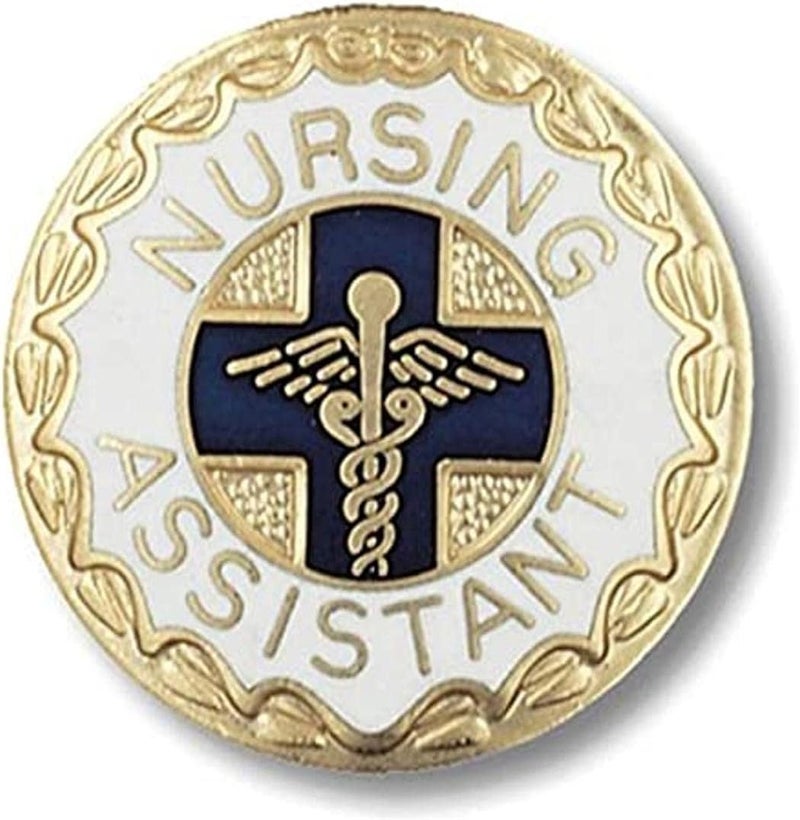 Prestige Medical Nursing Assistant Emblem Pin - Gold-Plated Cloisonne Jewelry