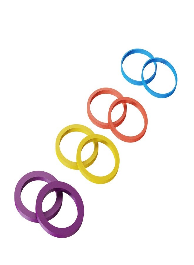 Mepple Rolling Pin Guide Rings(1/16”to 5/16''), Multicolored Flexible Silicone Spacer Bands, Reusable 8 Piece Set Baking Accessories to Precise Thickness Dough for Pizza, Cookies,Pies, Pastries, Pasta - Image 1