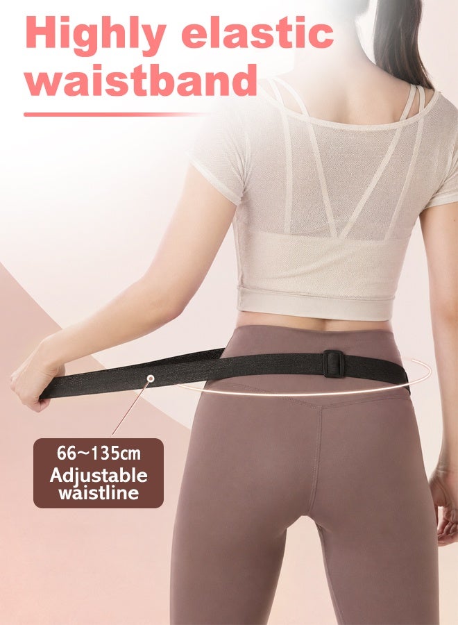 Ammar Space Lightweight Running Belt Waist Bag for Women & Men, Water-Resistant Sports Fanny Pack with Reflective Strip, Adjustable Waist 66-135cm, 2 Pockets Phone Holder for Running, Gym, Walking, Travel, Pink - Image 5