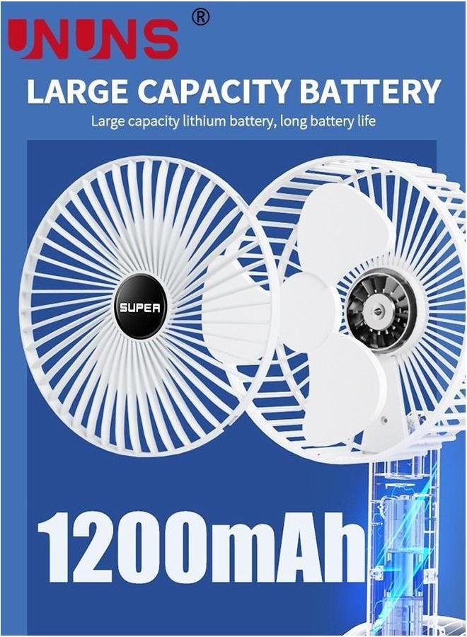 UNUNS Clip Fan,USB Rechargeable Fan With 3 Speeds,4-In-1 Desk Handheld Hanging Fan,Turdy Clamp For Office Golf Cart Stroller Travel Camping Gym - Image 5
