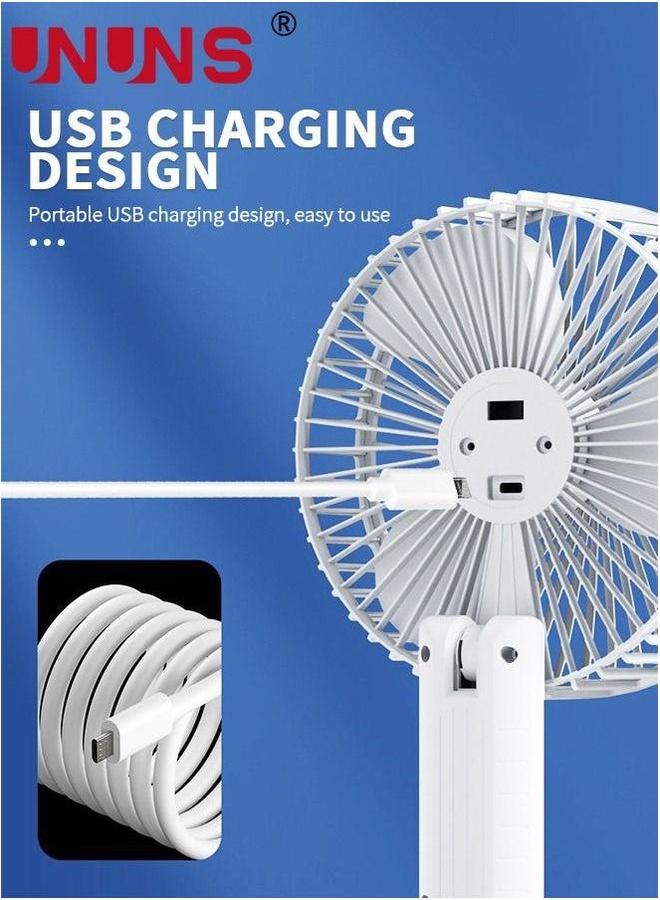UNUNS Clip Fan,USB Rechargeable Fan With 3 Speeds,4-In-1 Desk Handheld Hanging Fan,Turdy Clamp For Office Golf Cart Stroller Travel Camping Gym - Image 4