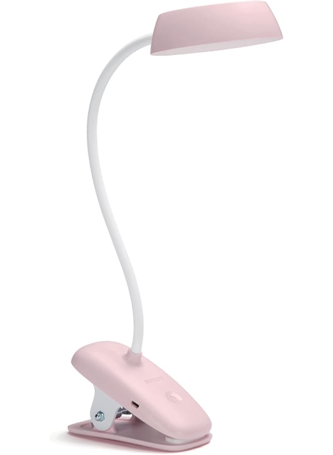 Philips Led Donutclip Pink Desk Lamp Usb 4000K 3W Cool White For Office Reading Study And Work - Image 1