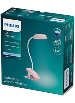 Philips Led Donutclip Pink Desk Lamp Usb 4000K 3W Cool White For Office Reading Study And Work  - Image 2