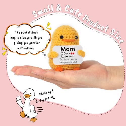 MBL Gifts for Mom Mothers Day - I Duck Love You Mom, Handmade Crochet Funny Cool Cute Small Duck Unique Christmas Stocking Stuffers Xmas Holiday Birthday Presents for Mama Bonus Step Mother Mother's - Image 2