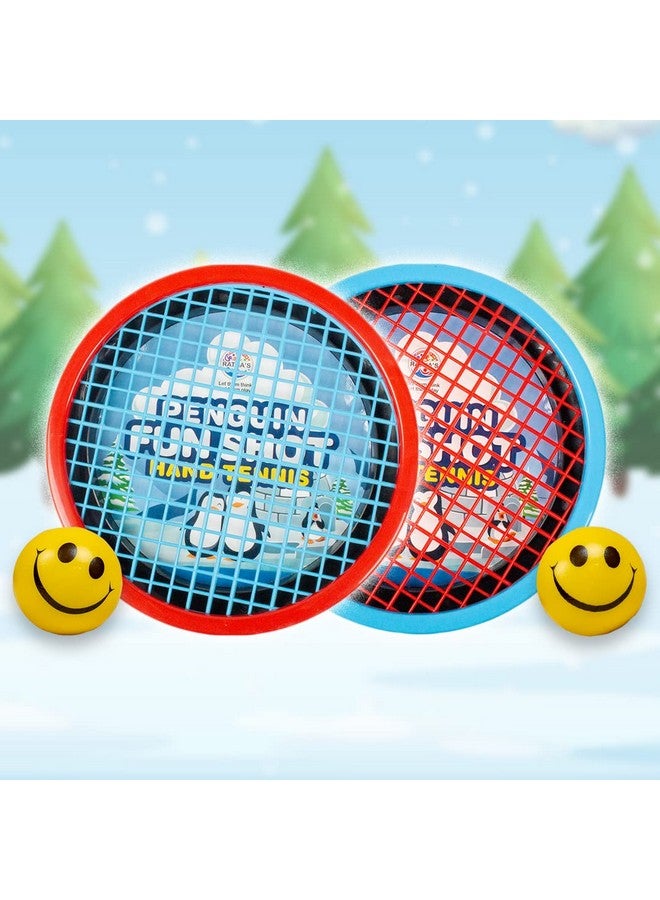 Ratna's Fun Shot Hand Tennis Sporty Game for Kids to Play Tennis with Racquets Getting Fixed on Your Palm (Penguin) - Image 1