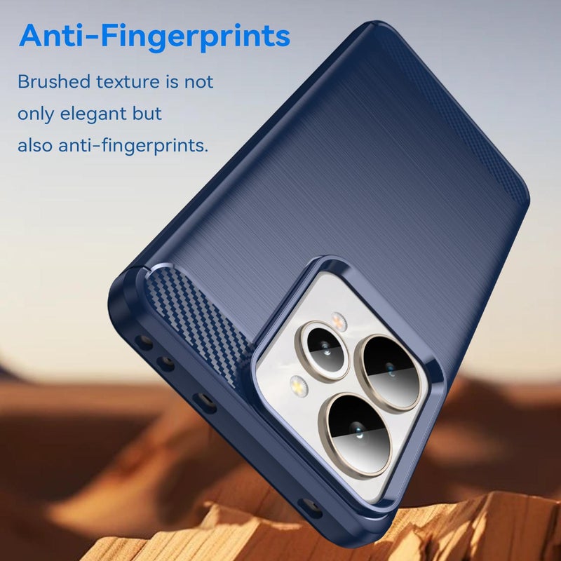 erorex For Realme 15 5G Carbon Fiber Brushed Texture TPU Phone Case(Blue) - Image 3