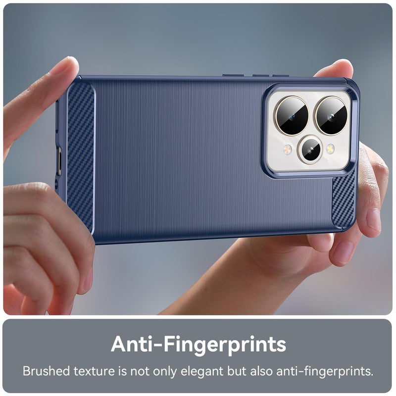 erorex For Realme 15 5G Carbon Fiber Brushed Texture TPU Phone Case(Blue) - Image 5