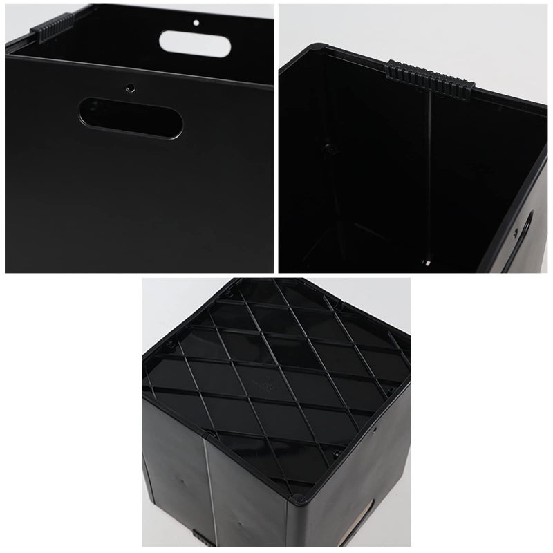 Ponpong 11 Inch Collapsible Storage Cube Organizer Bins, Plastic Storage Cubes, Black, 4 Pack - Image 4