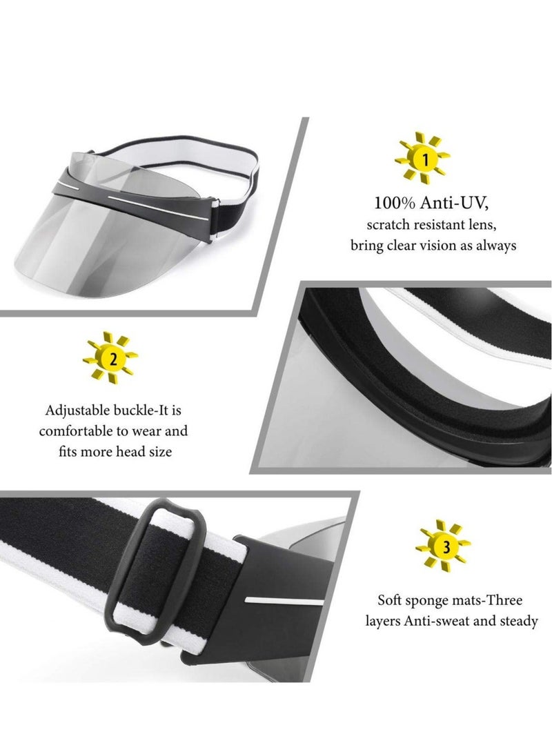 Generic 2pcs Sun Visor Hat UV Resistant Face Shield with Oversized Sunglasses Stay Cool and Protected for Women and Men - Image 2