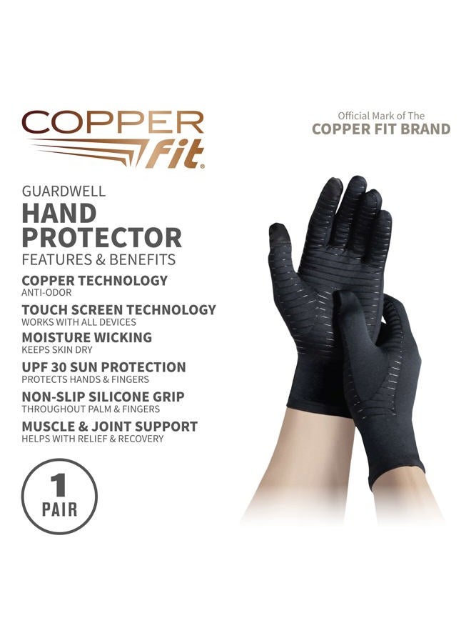 Copper Fit Guardwell Gloves Full Finger Hand Protection, X-Large, Black - Image 2
