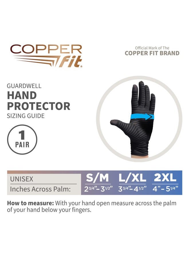Copper Fit Guardwell Gloves Full Finger Hand Protection, X-Large, Black - Image 3