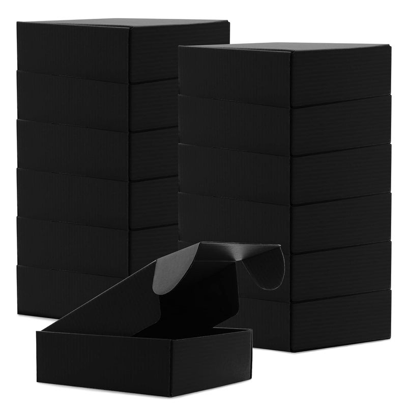 Cardboard Boxes Shipping Boxes15 Pack Recyclable Corrugated Cardboard Box Small Mailing Storage Gift Boxes for Shipping Mailing Gifts Packaging 6x6x2 Black