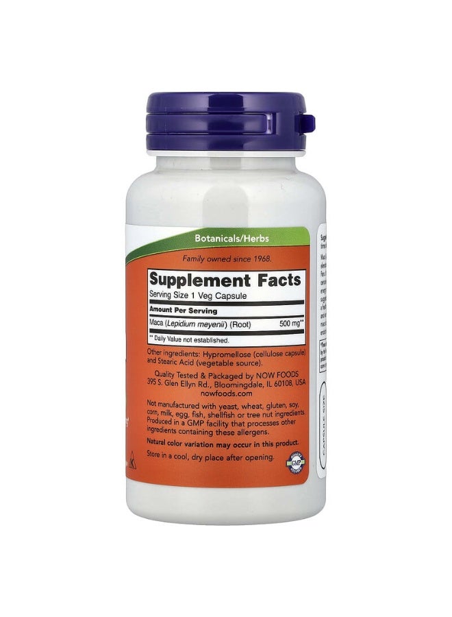 Now Foods Maca 500 mg Dietary Supplement - 100 Vegetable Capsules - Image 2