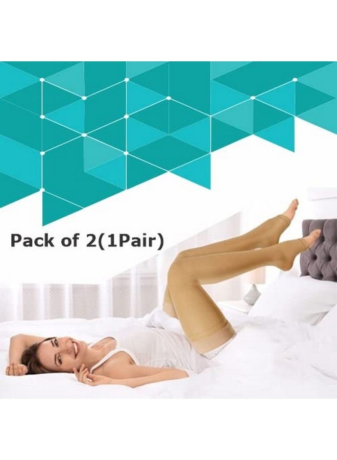 DYNA جوارب ضغط طبية من دينا قطنية للأوردة الدوالية - تحت الركبة (كبير) - Image 2