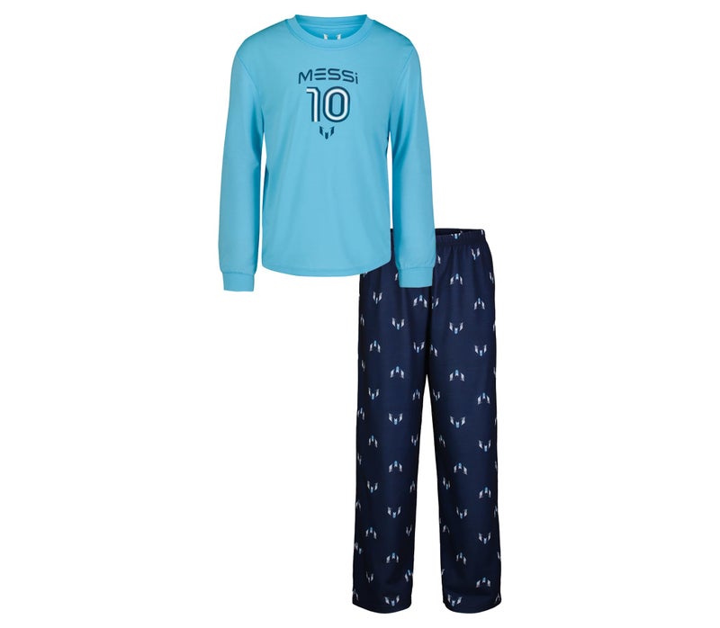 Messi Boys' Lifestyle Long Sleeve 2-piece Set, Loose-fit Top & Sweatpants, Air Blue, 8-10 - Image 3