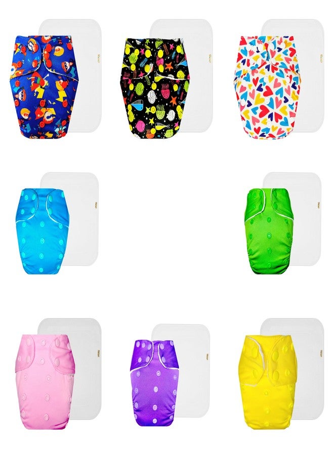 حفاضات دمبلدو القماشية الممتازة مع حشوة قطنية (عبوة من 8 قطع) | ملائمة تمامًا | قابلة لإعادة الاستخدام والغسل | أزرار كبس قابلة للتعديل | مناسبة للارتداء طوال اليوم | من 3 أشهر إلى 3 سنوات | للجنسين - Image 1