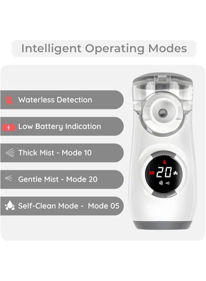 Ultrasonic Mesh Nebulizer – Portable Rechargeable Steam Inhaler with Digital Display for Respiratory Care - Image 4