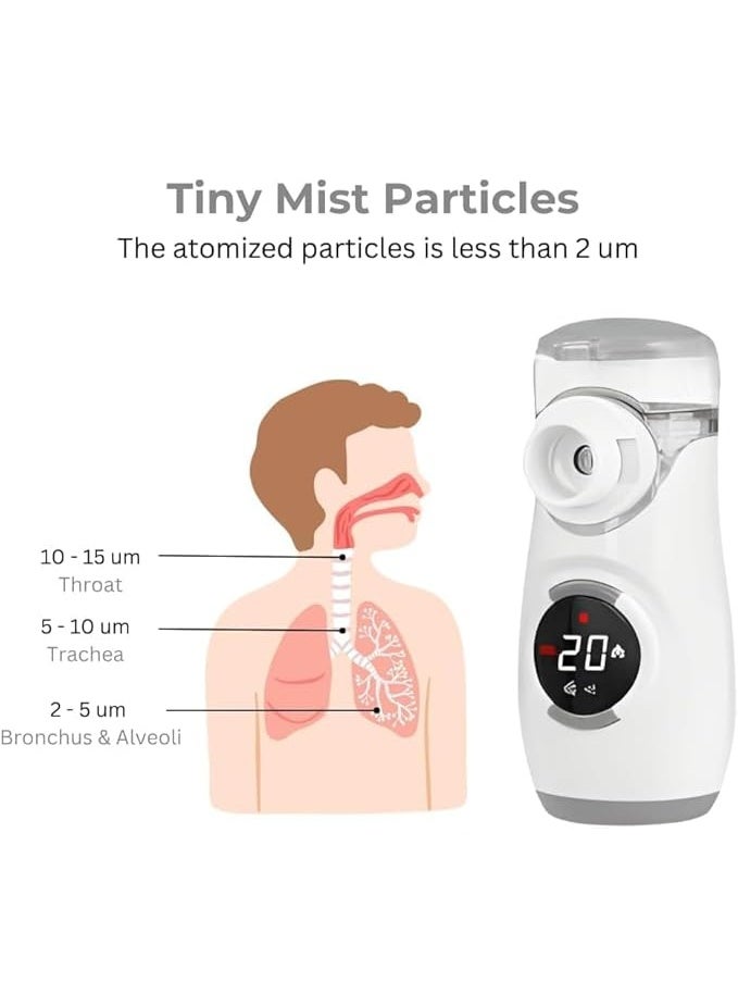 Ultrasonic Mesh Nebulizer – Portable Rechargeable Steam Inhaler with Digital Display for Respiratory Care - Image 5