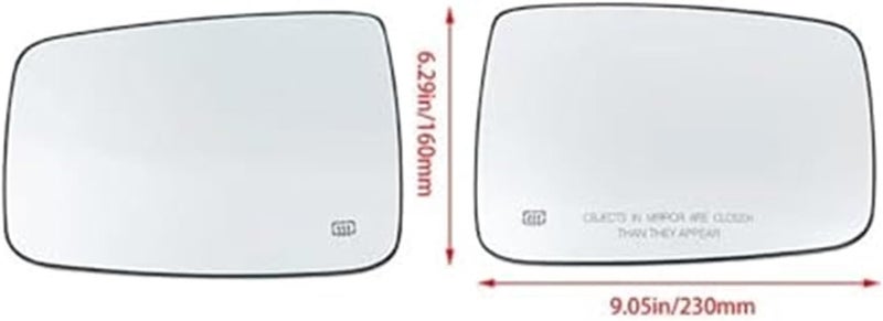 QASULER Heated Rearview Mirror Glass for Dodge Ram - Image 5