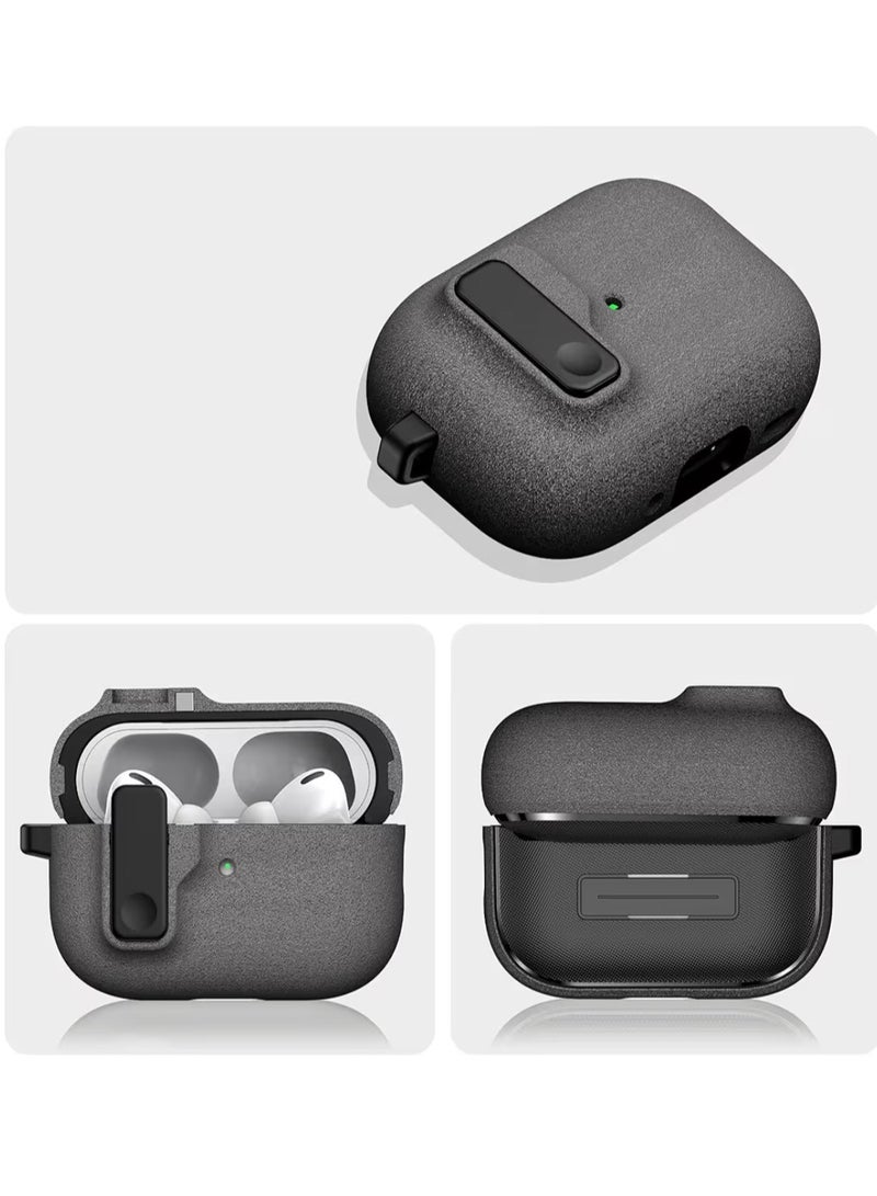 JW Shockproof Protective Case for AirPods Pro 2 and 1| Secure lock, Rugged Anti-Slip Cover with Keychain, Full Protection Hard Case for Apple AirPods Pro 2 and AirPods Pro 1 (Grey) - Image 2