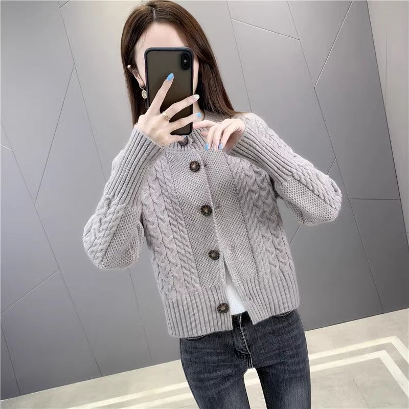 معطف سويتر كوري محبوك قصير صغير بتصميم غربي كاردigan علوي - Image 2