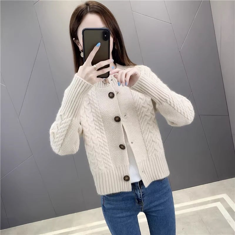 معطف سويتر كوري محبوك قصير صغير بتصميم غربي كاردigan علوي - Image 3