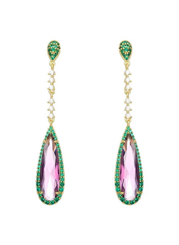 XUPING - Stylish Purple Drop & Dangle Earrings - Image 1