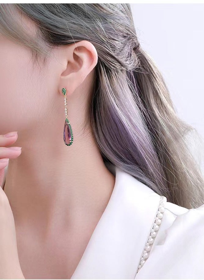 XUPING - Stylish Purple Drop & Dangle Earrings - Image 1