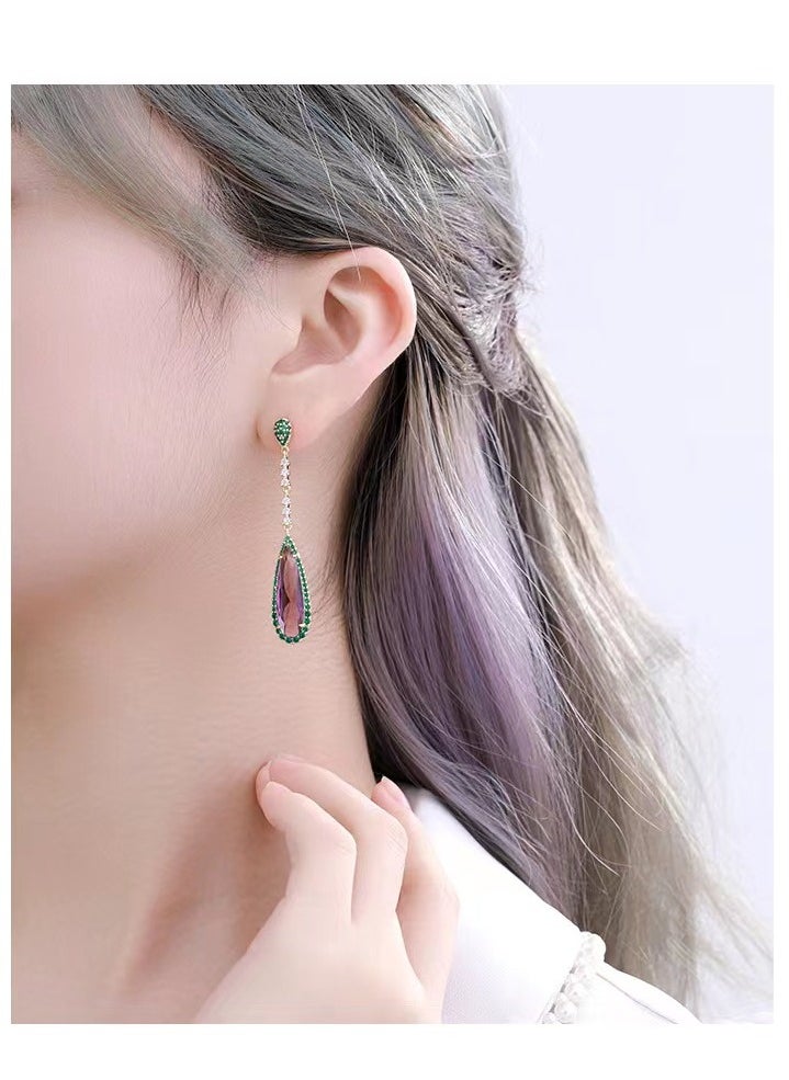 XUPING - Stylish Purple Drop & Dangle Earrings - Image 1