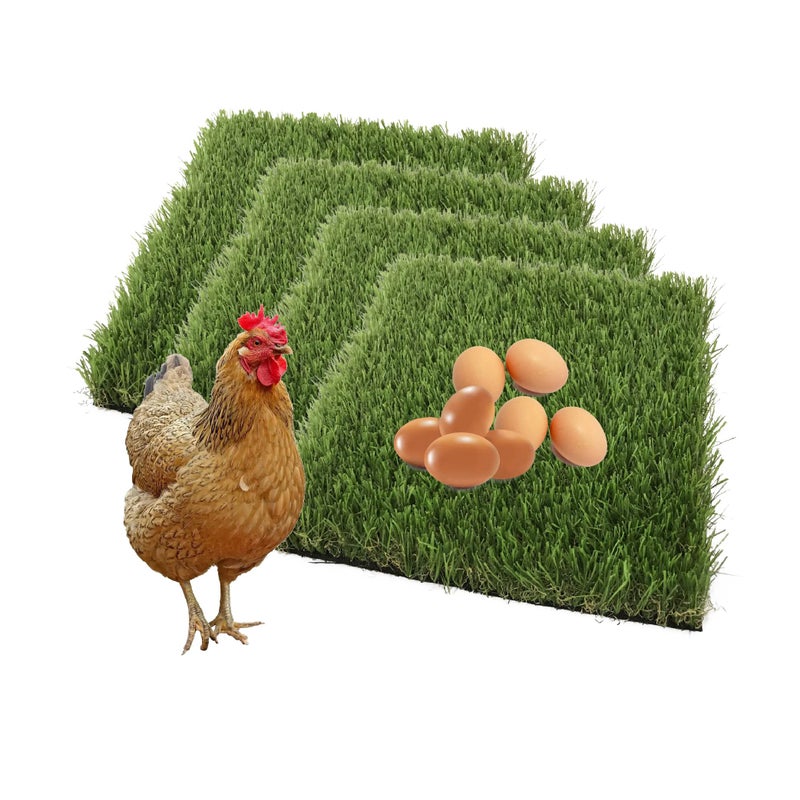 KuGuo Soft Plastic Fake Lawn Chicken Nesting Boxes Pads Chicken Bedding 12 x 12 inches (Soft Thick Grass)