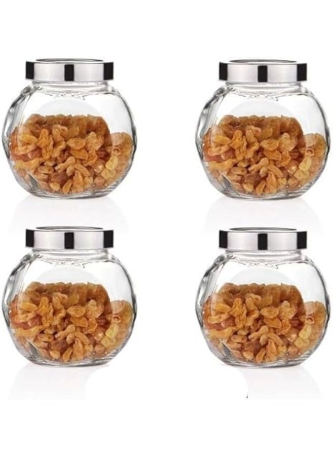 4 A 380 ml glass storage jar perfect for storing dry goods such as tea, spices, sugar, coffee, and grains. It features an airtight lid that helps keep contents fresh and protected from air and moisture. - Image 1