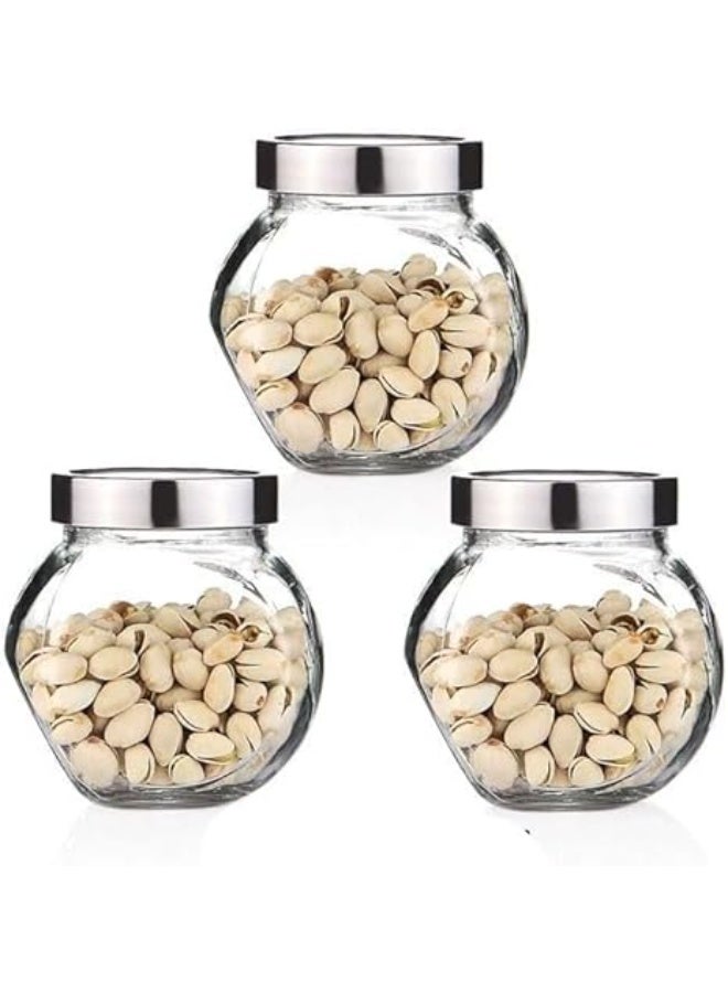 4 A 380 ml glass storage jar perfect for storing dry goods such as tea, spices, sugar, coffee, and grains. It features an airtight lid that helps keep contents fresh and protected from air and moisture. - Image 2