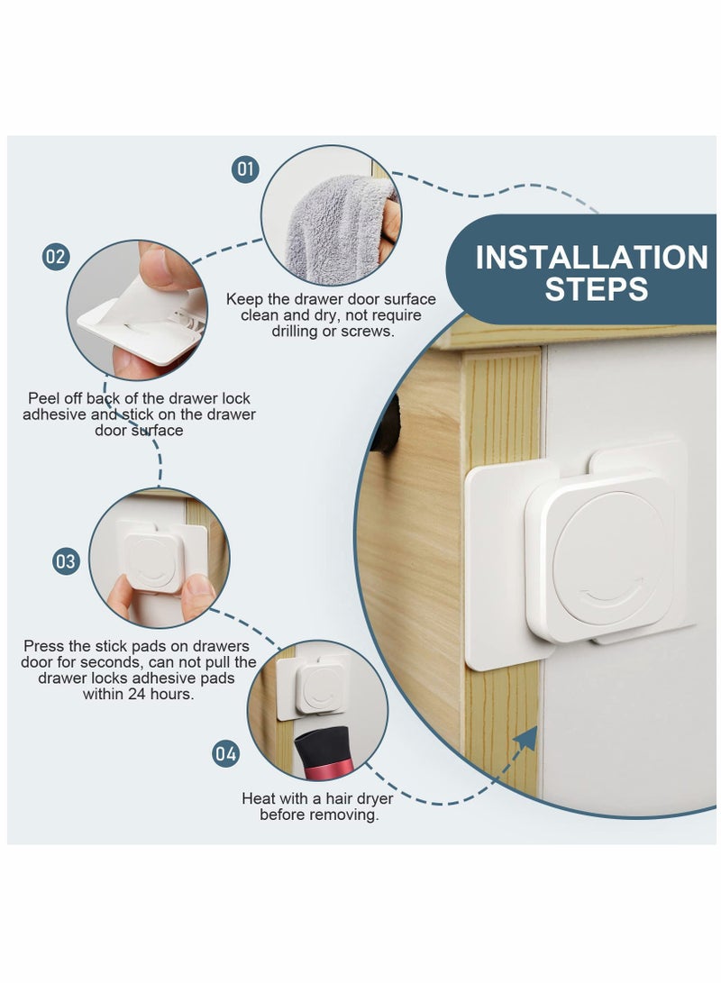 Captaintech 10Pcs Child Safety Cupboard Door Strap Locks - Baby Proofing Cabinet Locks for Kitchen Cabinets and Drawers, No Tools or Drilling Required for Easy Installation. - Image 2