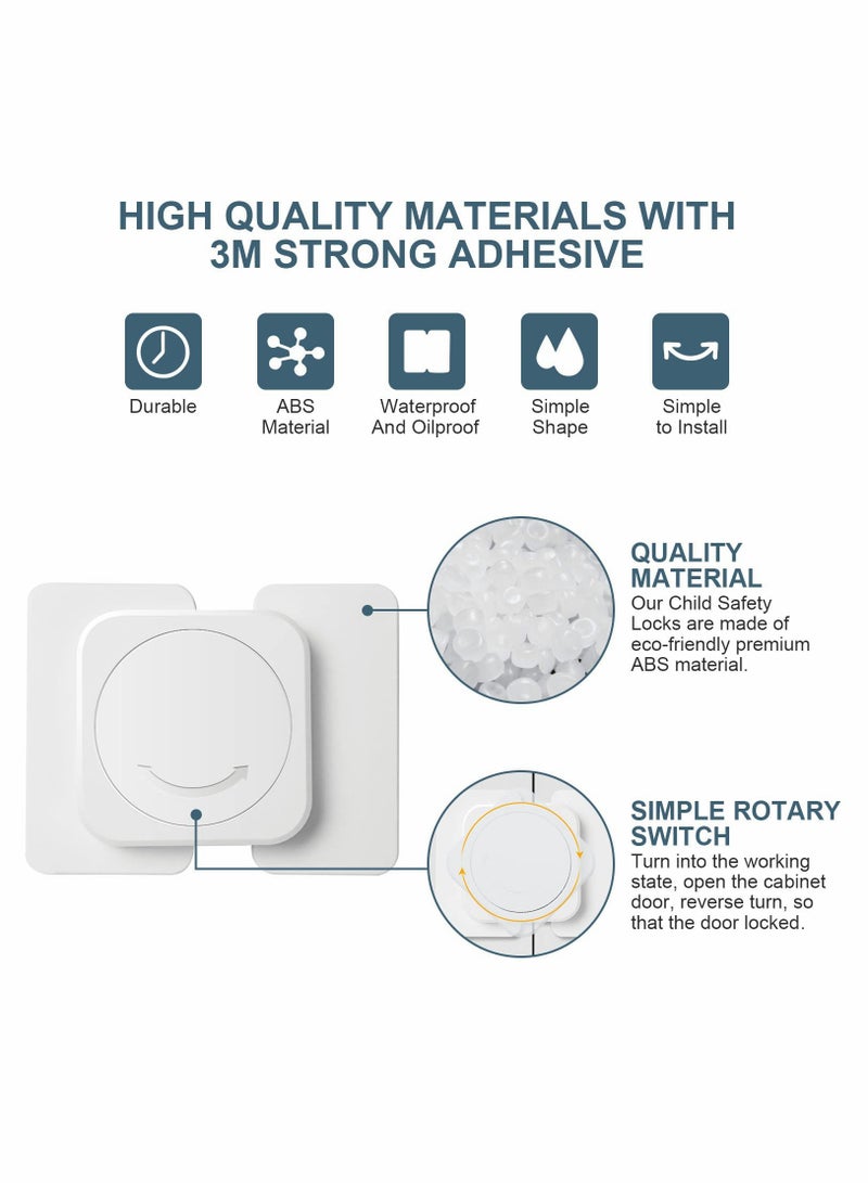 Captaintech 10Pcs Child Safety Cupboard Door Strap Locks - Baby Proofing Cabinet Locks for Kitchen Cabinets and Drawers, No Tools or Drilling Required for Easy Installation. - Image 4