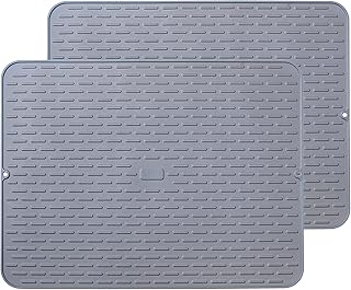To encounter To encounter Silicone Dish Drying Mat - Extral Large 24" x 18" - Set of 2 Flexible Rubber Drying Mat, Heat Resistant  - Image 1