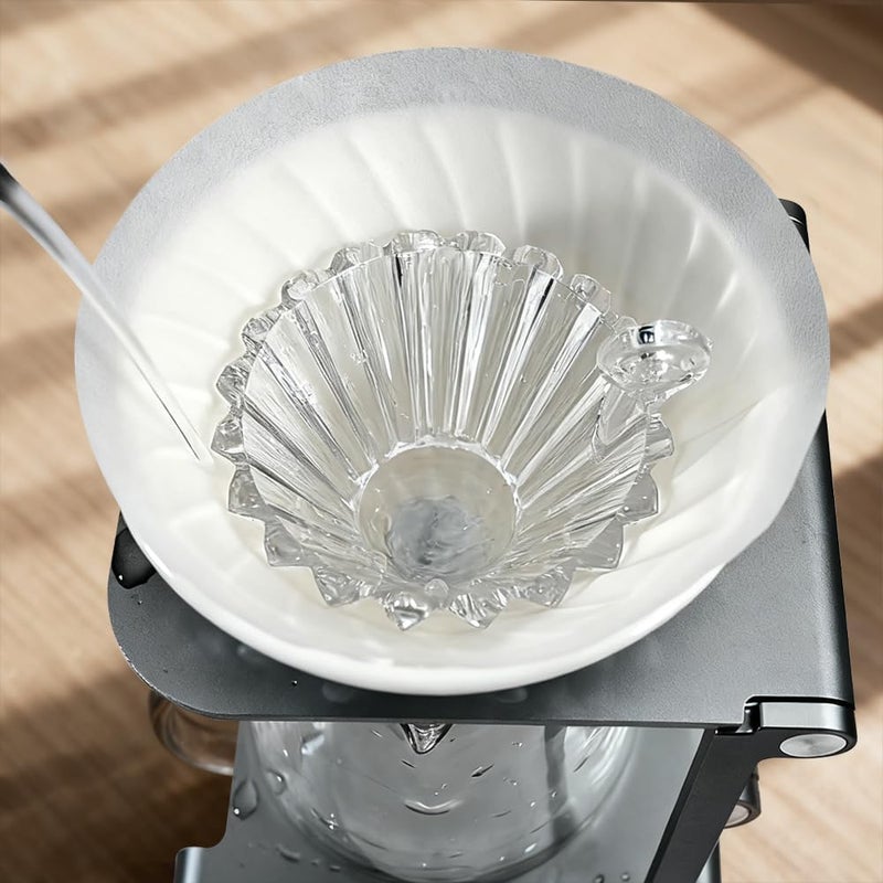 CAFEMASY Coffee Filter Paper Assistant - Clear Pour Over Paperweight Paper Filter Shape Retainer for V60 or Basket Coffee Filters Small Filling Funnel for Manual Coffee Grinder - Image 2