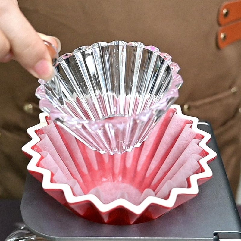CAFEMASY Coffee Filter Paper Assistant - Clear Pour Over Paperweight Paper Filter Shape Retainer for V60 or Basket Coffee Filters Small Filling Funnel for Manual Coffee Grinder - Image 4